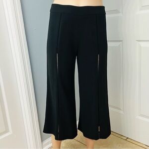 Jonathan Simkhai Pants Cropped Black Knit Capri Cut Out Culotte Work 6 Small